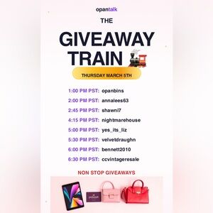 @ccvintageresale on OPAN TALK GIVEAWAY RAID TRAIN March 5 @6:30 pm PST